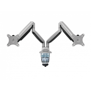 Essentials Premium Dual Gaslift, 13''-32'', 9 kg, 2 monitors, silver - Monitor Desk Mount