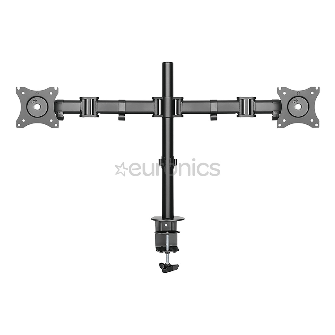 Deltaco Dual, 13''-27'', 8 kg, 2 monitori, must - Monitori lauakinnitus