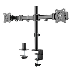 Deltaco Dual, 13''-27'', 8 kg, 2 monitori, must - Monitori lauakinnitus