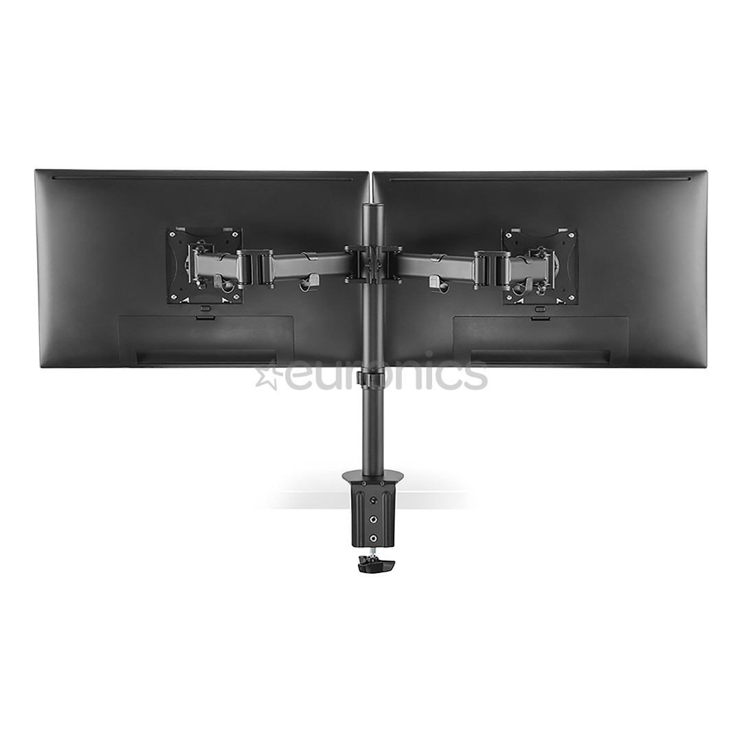 Deltaco Dual, 13''-27'', 8 kg, 2 monitori, must - Monitori lauakinnitus