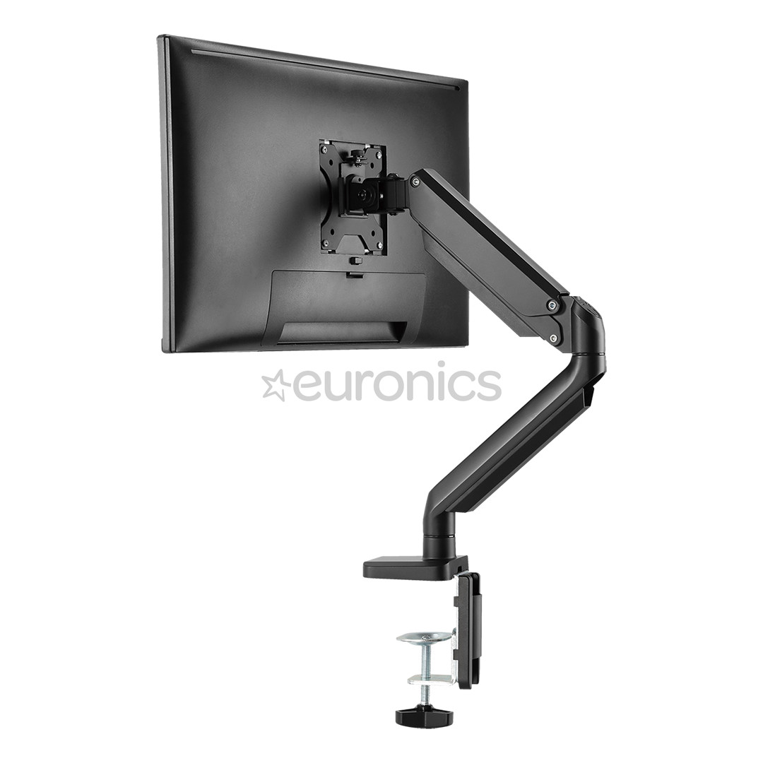 Deltaco Single Gas Spring, 17"-32", 8 kg, 1 monitor, must - Monitori lauakinnitus