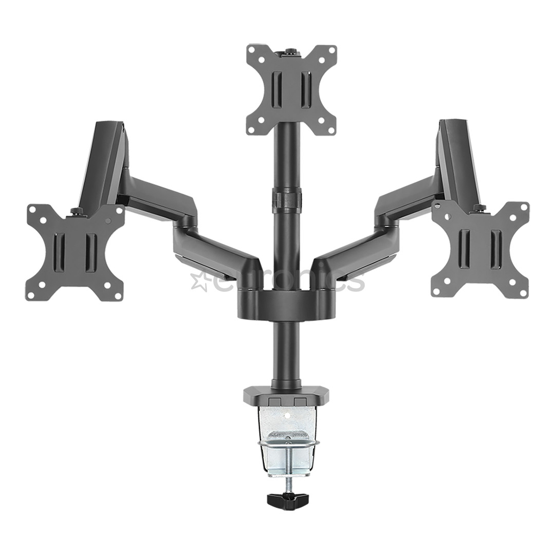 Deltaco Triple Gas Spring, 17''-27'', 7 kg, 3 monitori, must - Monitori lauakinnitus