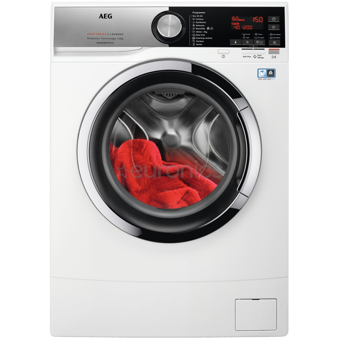 AEG 6 kg, sügavus 38 cm, 1200 p/m - Eestlaetav pesumasin