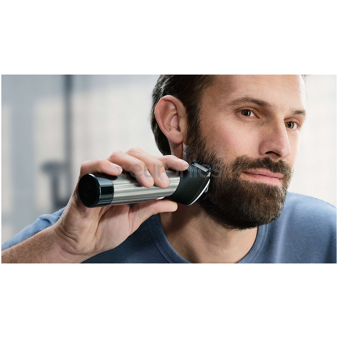 Philips 9000 Prestige, черный/серебристый - Триммер для бороды