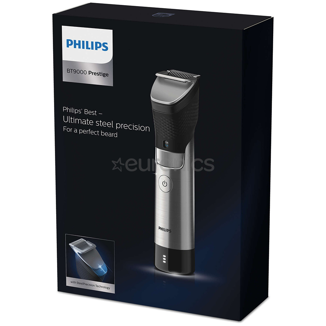 Philips 9000 Prestige, черный/серебристый - Триммер для бороды