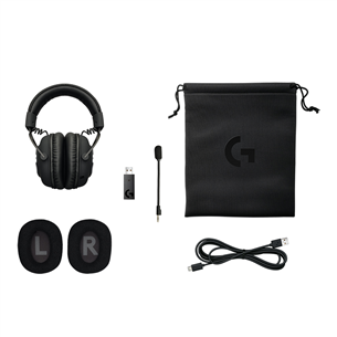 Logitech G PRO X, must - Mänguri juhtmevaba peakomplekt