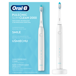 Электрическая зубная щетка Braun Oral-B Pulsonic Slim Clean 2000 CLEAN2000WHITE