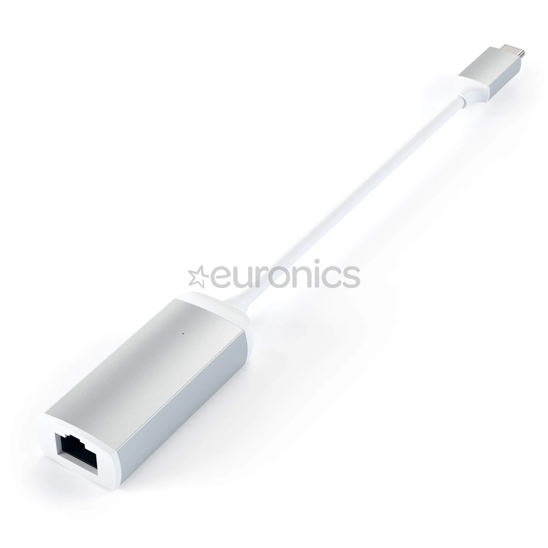Satechi, USB C-Gigabit Ethernet, серый/белый - Адаптер