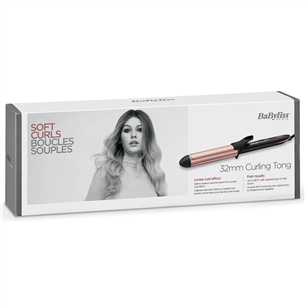 BaByliss, диаметр 32 мм, 160-210°C, черный/розовый - Щипцы для завивки