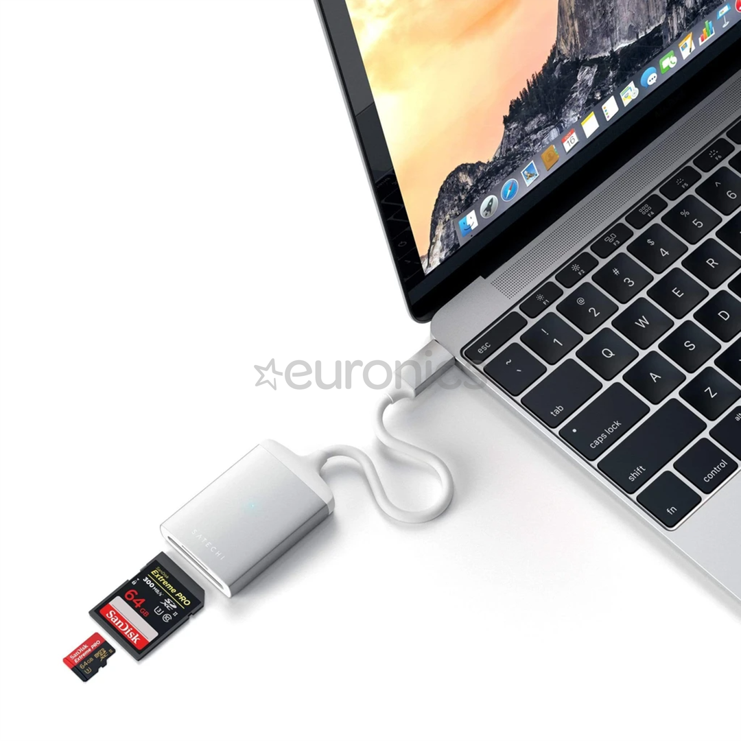 MicroSD ja SD kaardilugeja Satechi USB-C UHS-II