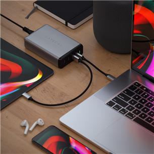 Satechi, 2x USB-C и 2x USB-A, 108 Вт, серый - Адаптер питания