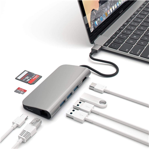 Satechi, Multi-port 4K и Ethernet, USB-C, серый - Хаб