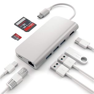 Satechi, Multi-port 4K и Ethernet, USB-C, серый - Хаб