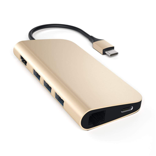 Satechi Multi-port 4K and Ethernet, USB-C, gold - Hub