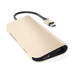 Satechi Multi-port 4K and Ethernet, USB-C, gold - Hub