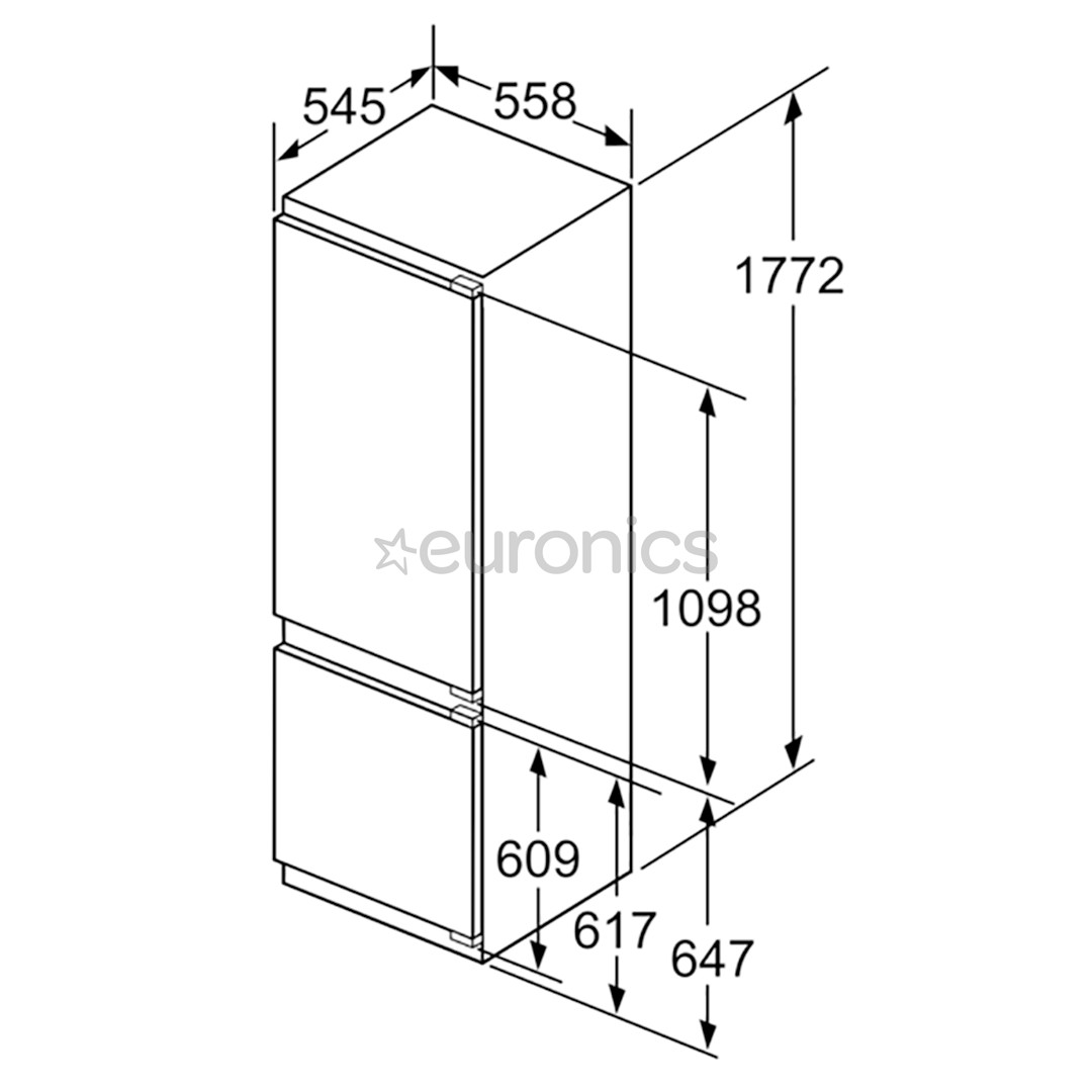 Bosch, 272 L, kõrgus 178 cm - Integreeritav külmik