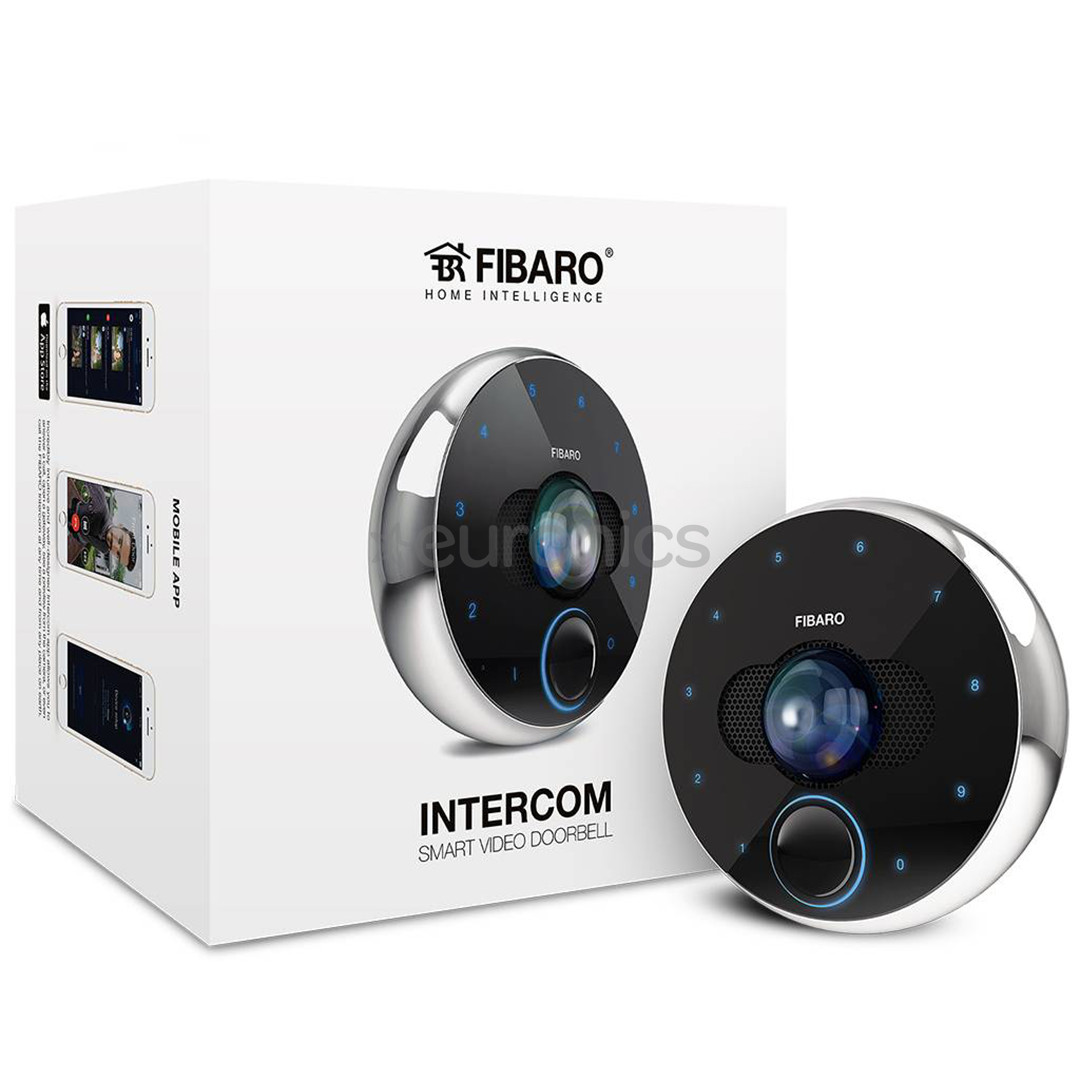 Fibaro Intercom, 4 Mpx, BT, WiFi, LAN, must - Nutikas uksekell kaameraga