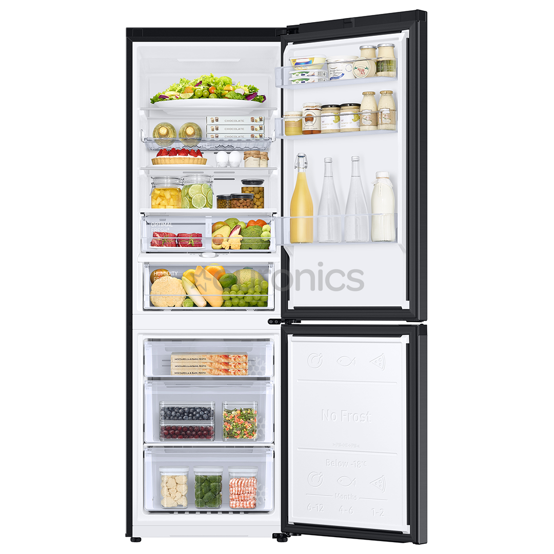 Samsung, NoFrost, 344 L, height 186 cm, black - Refrigerator