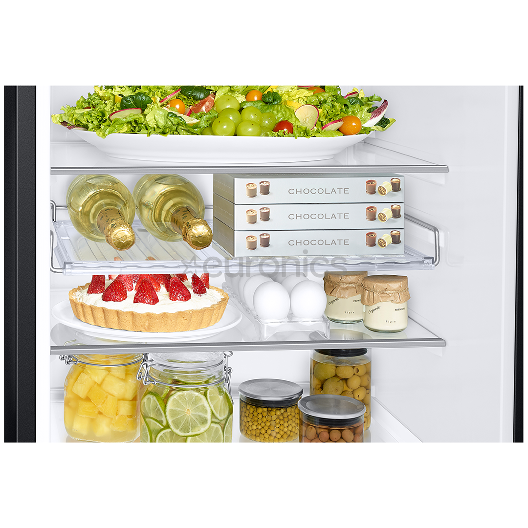 Samsung, NoFrost, 344 L, height 186 cm, black - Refrigerator