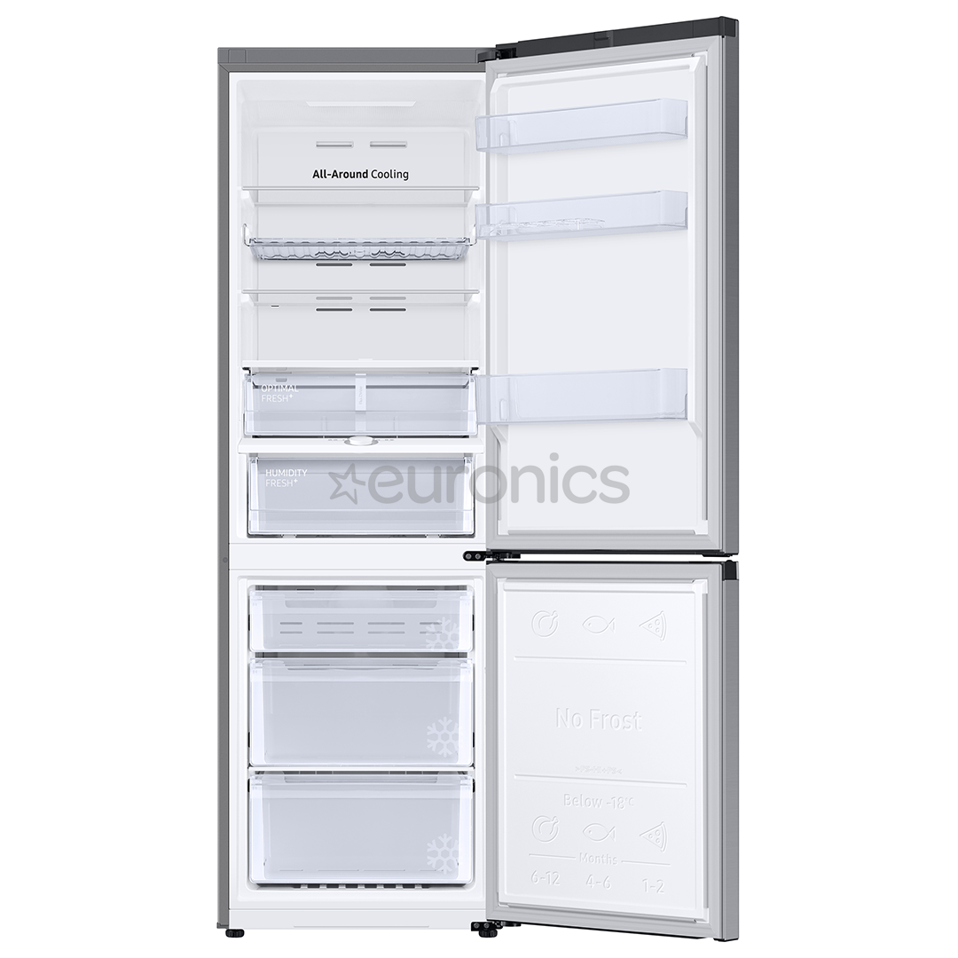 Samsung, Humidity Fresh +, NoFrost, 344 L, kõrgus 186 cm, roostevaba teras - Külmik