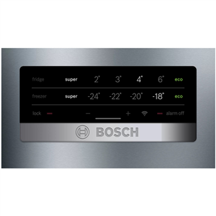 Bosch Serie 4, NoFrost, height 203 cm, 438 L, inox- Refrigerator