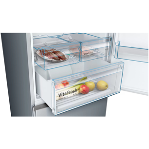 Bosch Serie 4, NoFrost, height 203 cm, 438 L, inox- Refrigerator