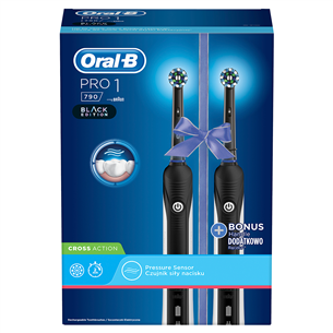 Braun Oral-B PRO790, 2 шт., белый/черный - Электрическая зубная щетка