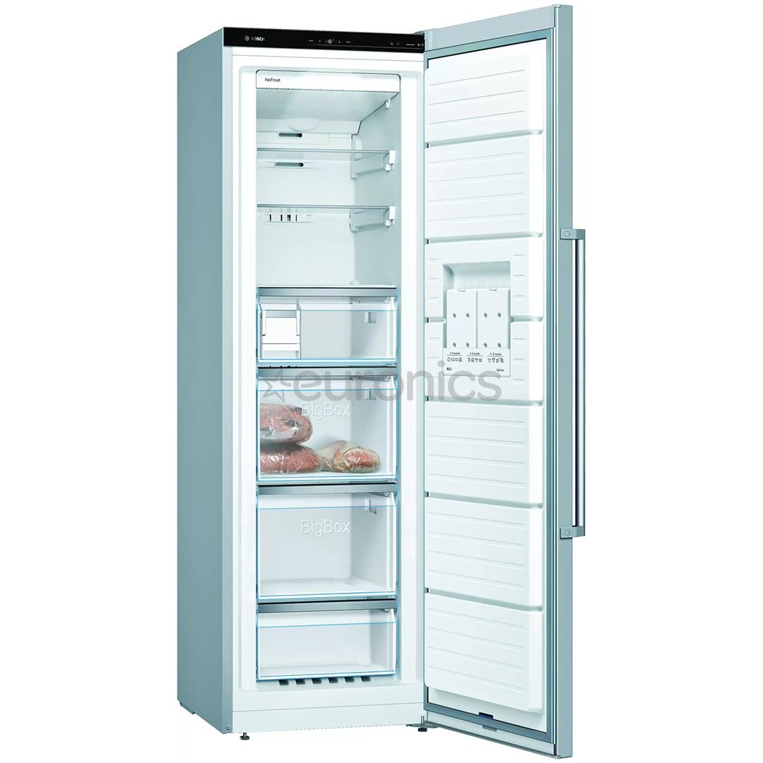Bosch, NoFrost, jäämasin, 242 L, kõrgus 186 cm, roostevaba teras - Sügavkülmik