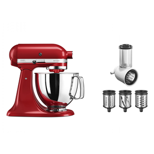 KitchenAid Artisan, 4,83 л, 300 Вт, красный - Комплект: миксер + насадка для измельчения/натирания