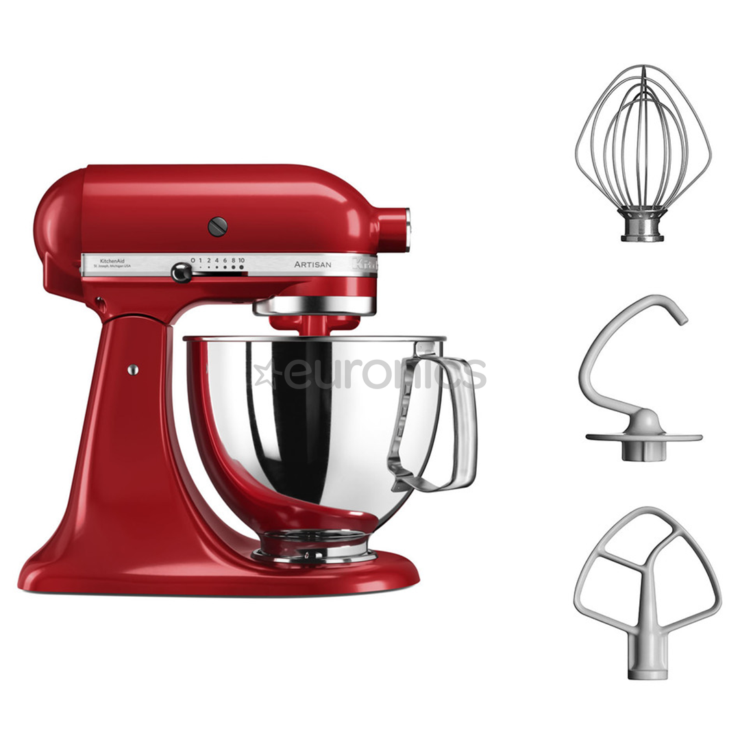 KitchenAid Artisan, 4,83 л, 300 Вт, красный - Комплект: миксер + насадка для измельчения/натирания
