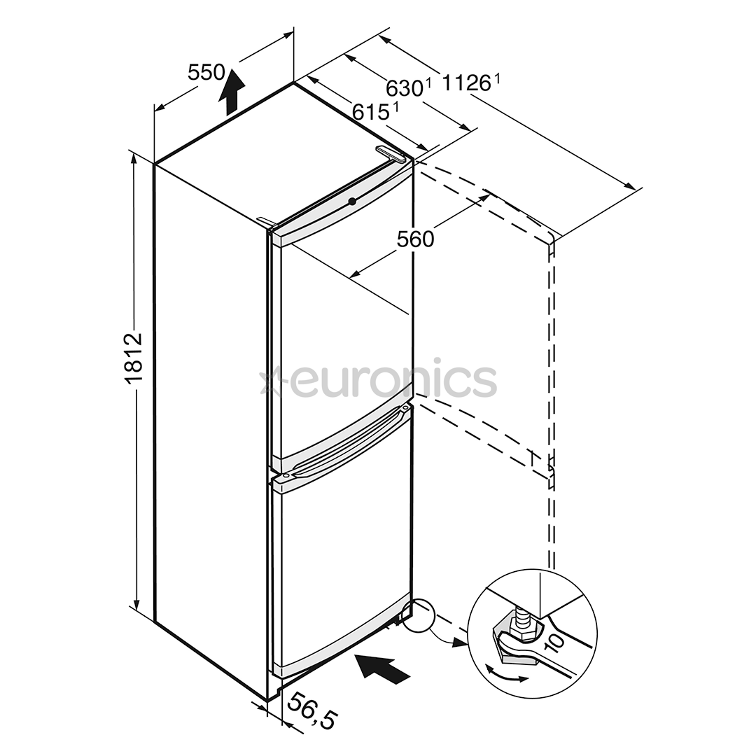 Liebherr SmartFrost, 296 L, stainless steel - Refrigerator