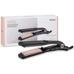 BaByliss, up to 210 °C, black/pink - Hair crimper