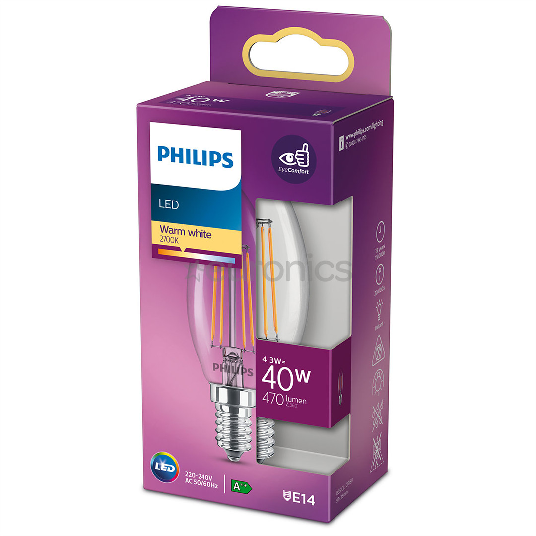 LED candle Philips (E14, 40W)