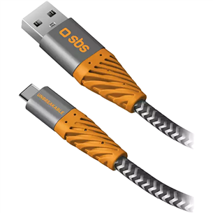 Kaabel SBS USB-A - USB-C 2A Reflective (2 m)
