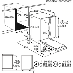 Built-in dishwasher AEG (9 place settings)