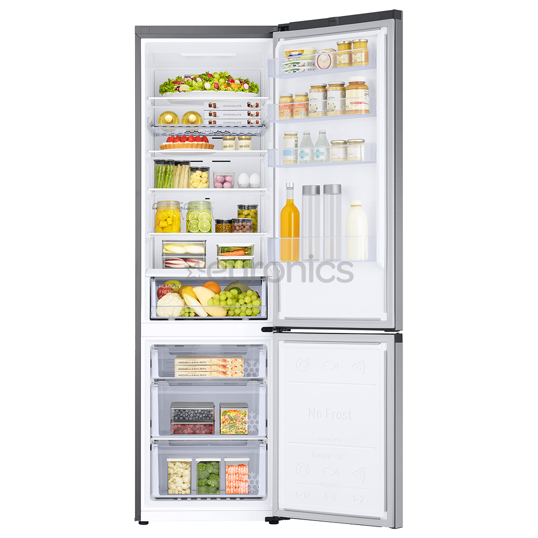 Samsung, NoFrost, 390 L, height 203 cm, silver - Refrigerator