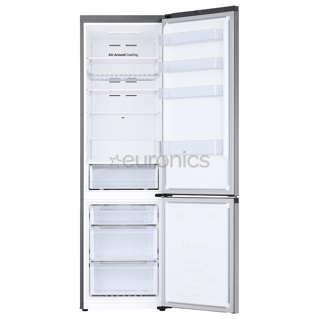 Samsung, NoFrost, 390 L, height 203 cm, silver - Refrigerator