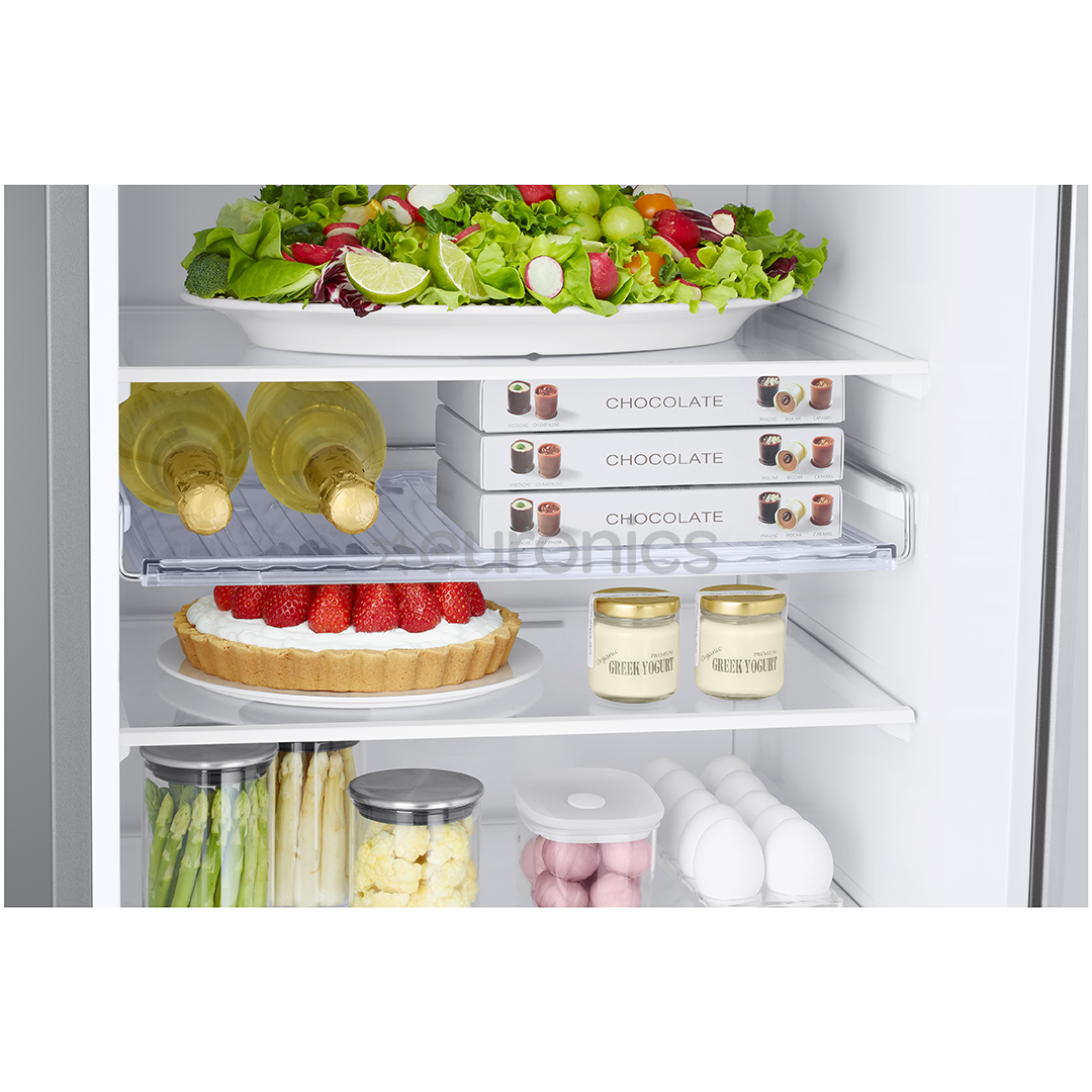 Samsung, NoFrost, 390 L, height 203 cm, silver - Refrigerator