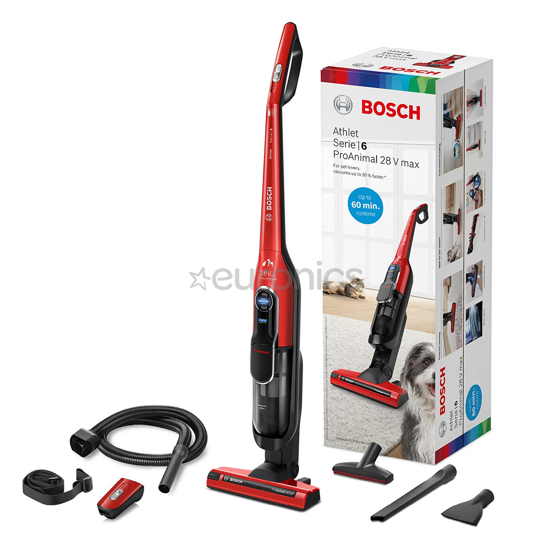 Bosch Athlet Pro Animal, red - Cordless Stick Vacuum Cleaner