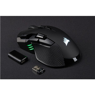 Corsair Ironclaw RGB, must - Juhtmevaba optiline hiir