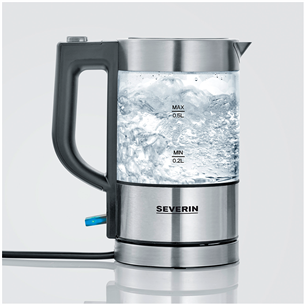 Severin, 0.5 L, clear/silver - Kettle