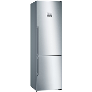 Bosch, NoFrost, 368 L,  height 203 cm, stainless steel - Refrigerator