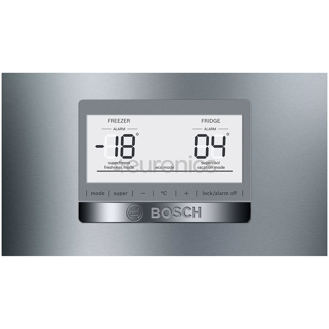 Bosch, NoFrost, 368 L,  height 203 cm, stainless steel - Refrigerator