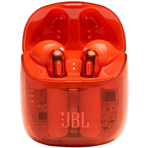 JBL Tune 225, red/transparent - True-Wireless Earbuds
