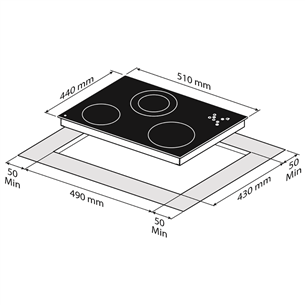 Built-in ceramic hob Fabita