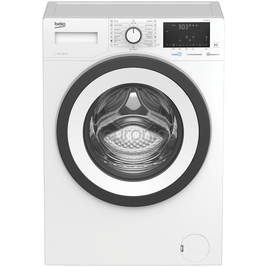 Beko, 7 kg, sügavus 45 cm, 1000 p/min - Eestlaetav pesumasin