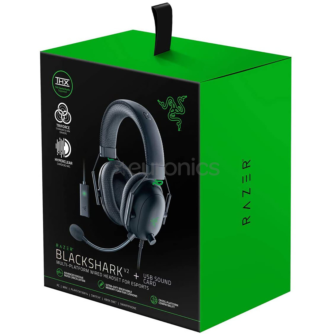 Razer Blackshark V2, black - Gaming Headset + USB Sound Card