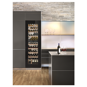 Liebherr, 83 bottles, height 178 cm, black - Built-in Wine Cabinet