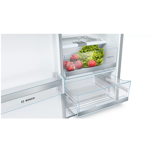 Bosch, 346 L + 242 L, height 186 cm, inox - Cooler + Freezer