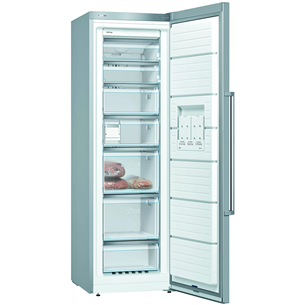 Bosch, 346 L + 242 L, height 186 cm, inox - Cooler + Freezer